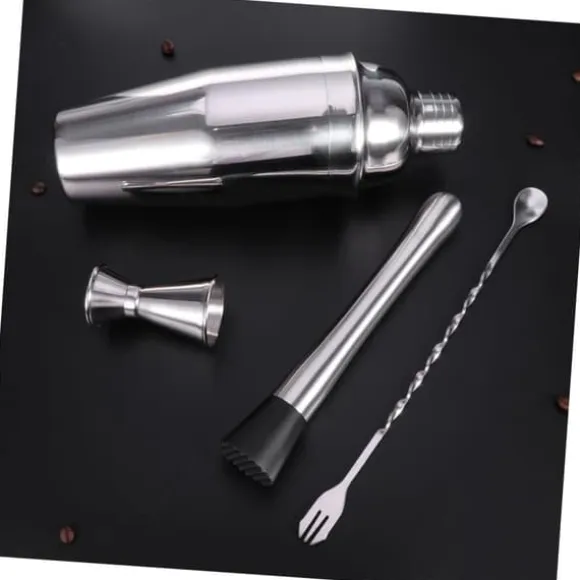 OBOSOE Cocktail set Dubbel shaker 750ml Rostfritt stål Silver 4 delar