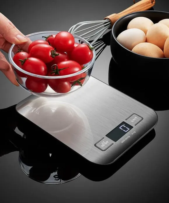 OBOSOE Köksvåg Pocket Scale 1g–5kg – Digital Vågsensor i Rostfritt Stål med LCD & Tarefunktion