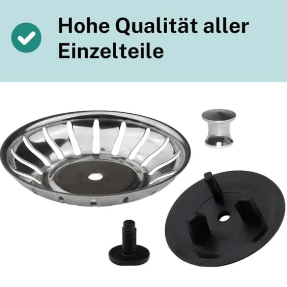OBOSOE Korgventil för IKEA Atlant/Domsjö Diskho, Ø80 mm, Stål och Gummi