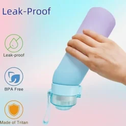 OBOSOE Luftvattenflaska 650ml – 7 Smakkapslar | Sockerfri & Aromatisk | Gradient Blå med Suprör