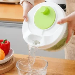 OBOSOE Manuell sallad spinner, grönsaker tork korg med hand vev, frukt avlopps kök Gadget