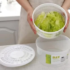 OBOSOE Manuell sallad spinner, grönsaker tork korg med hand vev, frukt avlopps kök Gadget