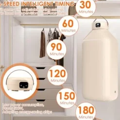 OBOSOE Mini klädtorktumlare för små utrymmen – Hopfällbar och smart med timer, idealisk för underkläder och barnkläder
