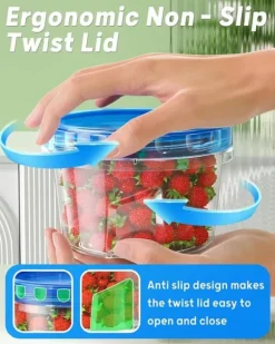 OBOSOE 6-pack runda matlådor 500 ml – BPA-fria, återanvändbara med twist-top lock, kyl & mikro