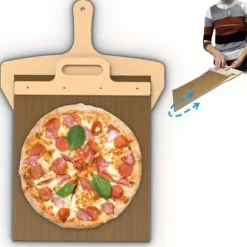 OBOSOE Pizzaspade - Non-Stick Yta, Lång Handtag, Lätt att Glida in i Ugnen, Perfekt för Överföring av Pizza, Diskmaskinsäkert