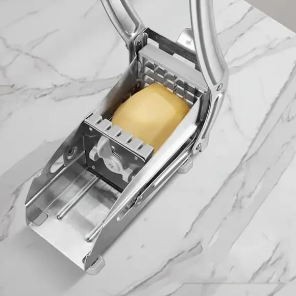 OBOSOE Pommes Frites Skärare i Rostfritt Stål – Grönsaksskärare & Potatisskärare med 2 Extra Blad