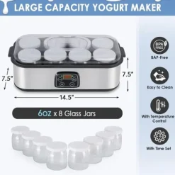 OBOSOE Probiotisk Yoghurt – Yoghurtmaskin med justerbar temperatur och tid, skapa miljarder av levande probiotika för tarmhälsa