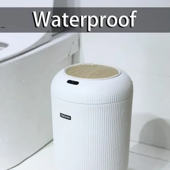 OBOSOE Smart sopkorg med lock, Rund sopkorg med ben, Vattentät beröringslös sopkorg, Avfallskorg för sovrum, Badrum, Kök, Vardagsrum, Kontor