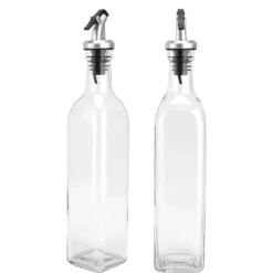 Oljedispenser Glas och Spraymålad Plast Oljeburk Flaska för Sojasås Vinäger Matlagning Vin