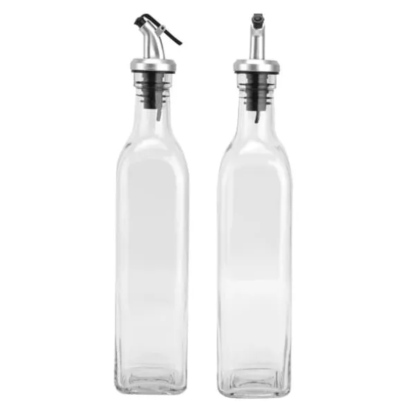 Oljedispenser Glas och Spraymålad Plast Oljeburk Flaska för Sojasås Vinäger Matlagning Vin
