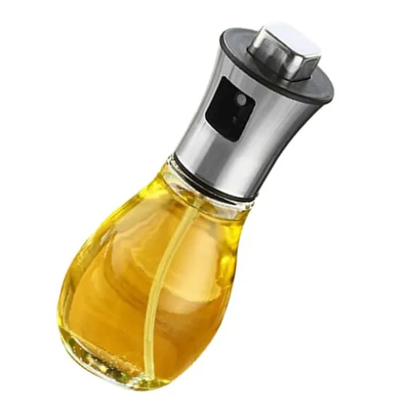 Oljesprayflaska Presstyp Spray Jämnt 200ml Glasögon Oljespraydispenser för köksmatlagning
