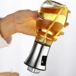 Oljesprayflaska Presstyp Spray Jämnt 200ml Glasögon Oljespraydispenser för köksmatlagning