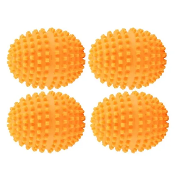 Orange återanvändbara torkbollar - set med 4, torklösning för hemkläder