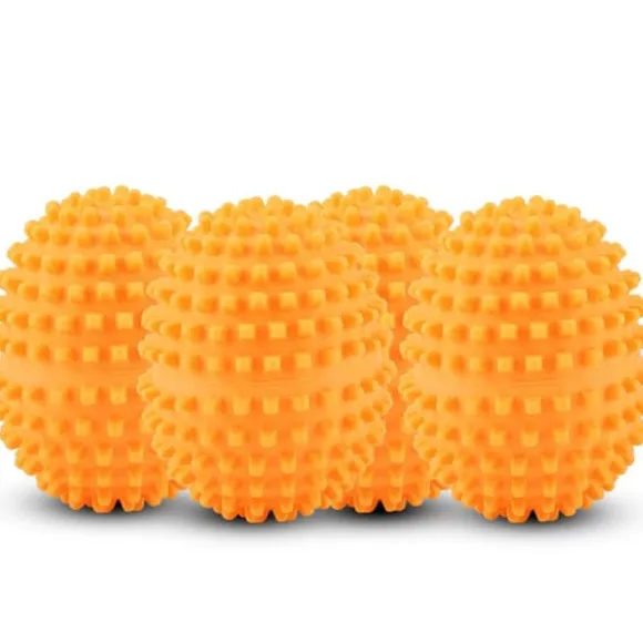 Orange återanvändbara torkbollar - set med 4, torklösning för hemkläder