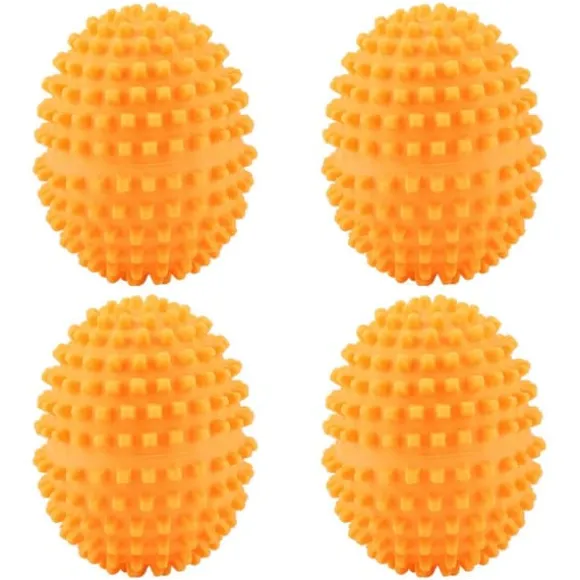 Orange återanvändbara torkbollar - set med 4, torklösning för hemkläder