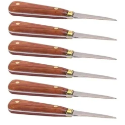 6 ostronlansetter med trähandtag 16 cm
