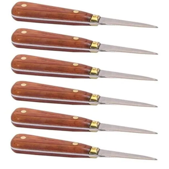 6 ostronlansetter med trähandtag 16 cm