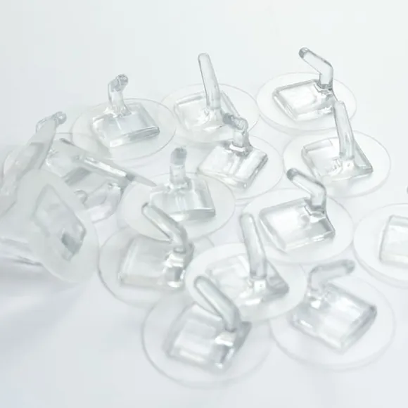 12-pack genomskinliga självhäftande krokar, starka väggkrokar