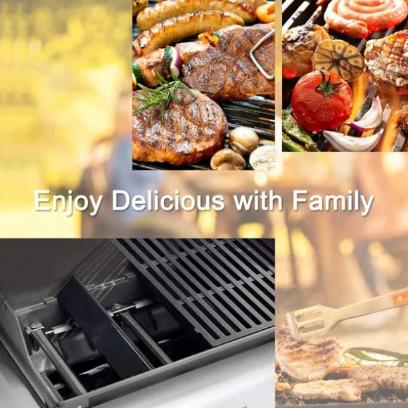 3-Pack Grill Värmeplåtar för Weber Spirit 200-serien - Svart