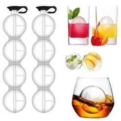 2-Pack Isform för Isbollar Runda Isbitar Iskubsform Kulor Plast