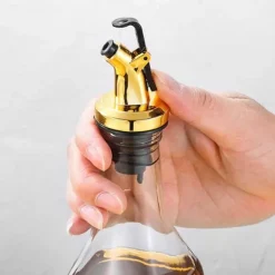 2-Pack Kork till Olivolja Hällpip Droppkork med Lock Guld