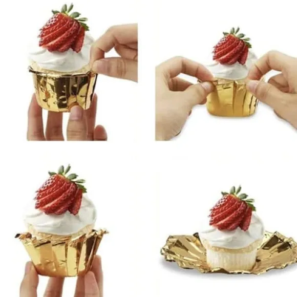50-Pack Muffinsformar Bakformar Guld