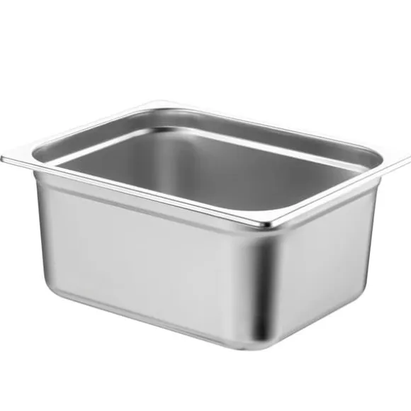 8-pack 1/2 storlek Hotellpannor i rostfritt stål, Ångbordspanna med 4" djupt lock, hållbar och praktisk