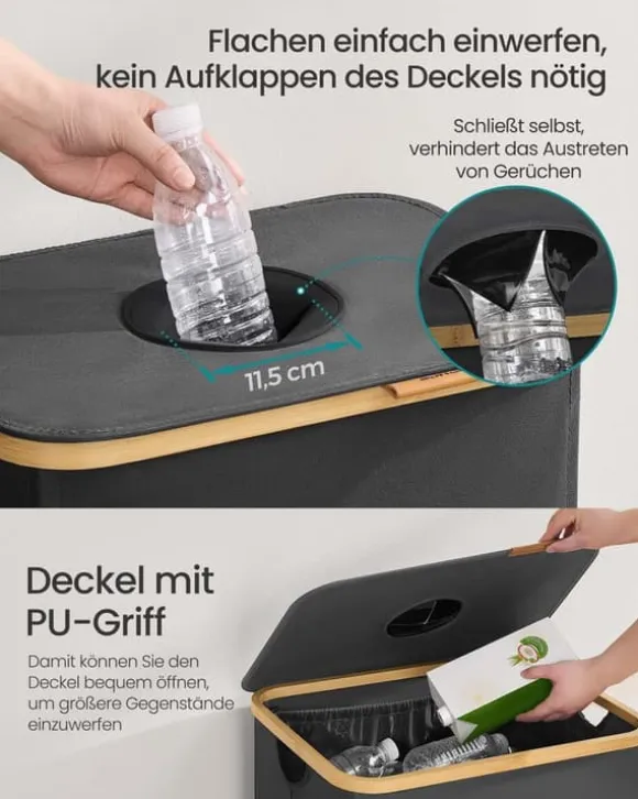 Pantflaska uppsamlingsbehållare – 135 L – Skiffergrå-naturlig beige