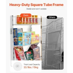 Pantry Organizer 10-nivå, över dörren hängande förvaringsställ, justerbar