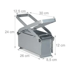 Pappersbrikettpress, 24x30x12,5 cm, Silver