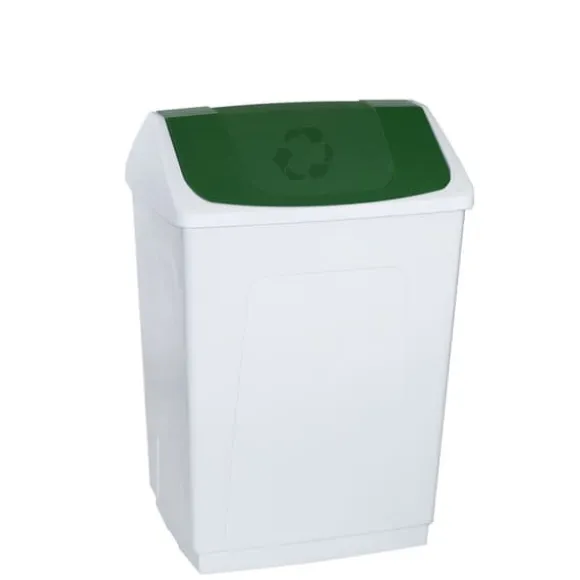Papperskorg Denox Vit Grön 55 L