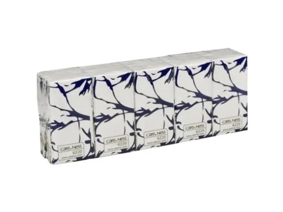 Pappersnäsdukar, ABENA Care-Ness Excellent, 3-lagers, 20,7x21 cm, vita