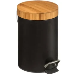 Pedalhink, Bambu / Metall, 3 L - Svart