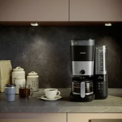Philips Home HD7900/01 Kaffebryggare Svart, Silver Kapacitet Koppar=10 med kvarn, Timerfunktion, Varmhållningsfunktion