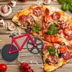 Pizzaskärare, cykelformad, 11.5x18x3 cm