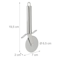 Pizzaskärare set, 19.5x7x2 cm, Silver