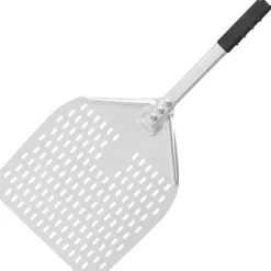 Pizzaskyffel med kort handtag, perforerad fyrkant, 300 x 660 mm - Hendi 618073