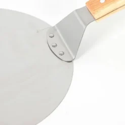 Pizzaspade - Bakspade - Rund - Rostfritt stål - För pizza, paj och tårta - Silver