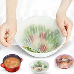 Plast Cling Vakuum Food Wrap lock för skål förlängt kök