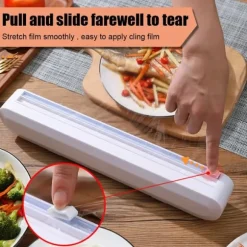 Plastfolie Aluminiumfolie Dispenser med Sugkoppar för Köket Vit