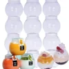 Plastmuggar med lock för runda desserter Kulformad mugg 200ml/12 st