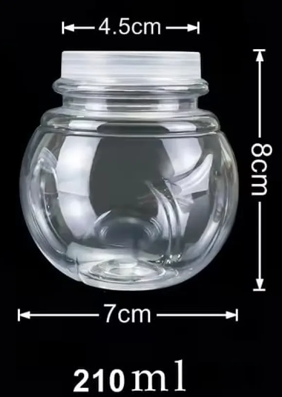 Plastmuggar med lock för runda desserter Kulformad mugg 200ml/12 st