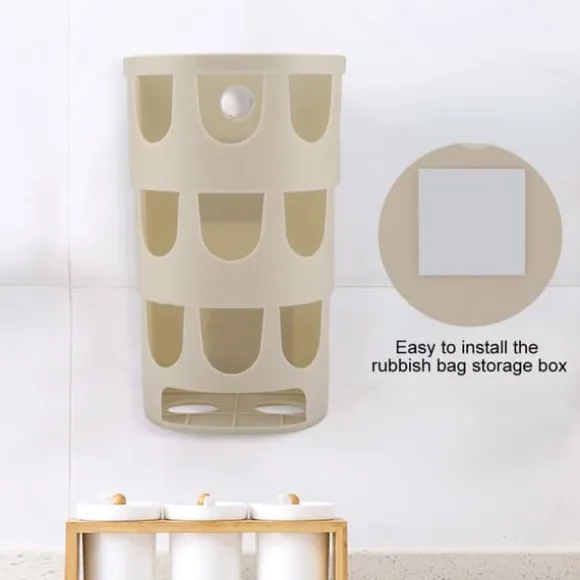 Plast Väggmonterad Soppåse Soppåsar Förvaringslåda Kök Sovrum Badrum (Khaki)