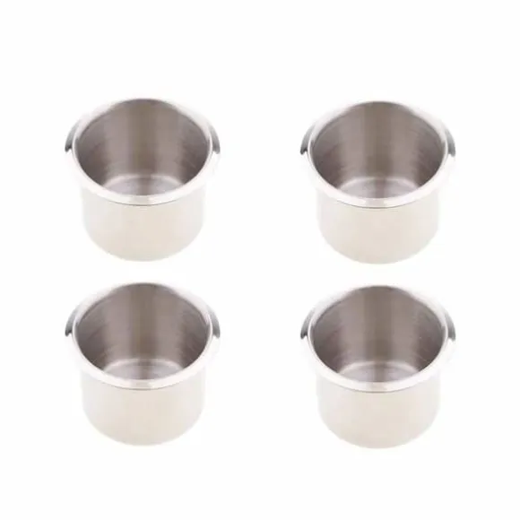 Pofet - AUZ4512 - Set med 4 universal mugghållare i rostfritt stål för pokerbord, soffa - 68 x 55 mm
