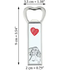 Pointer I - flasköppnare med en hund, personlig kylöppnare, unik present till en man från Art-Dog