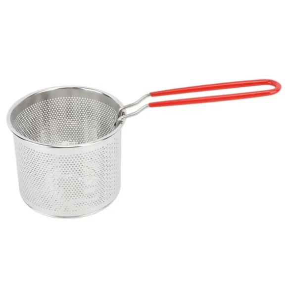 304 pommes friteskorg i rostfritt stål Multifunktionell högtemperaturbeständig rund friteringskorg nätpotatisredskap 14 cm / 5.51in