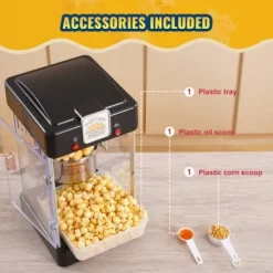 Popcornmaskin, 24x27,5x47,5 cm, Svart, bordsapparat