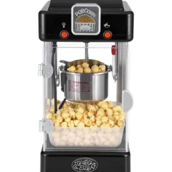 Popcornpopper 300W 2,5 Oz, bärbar bordspopcornmaskin, snabb och enkel användning, perfekt för filmkvällar, elegant svart design