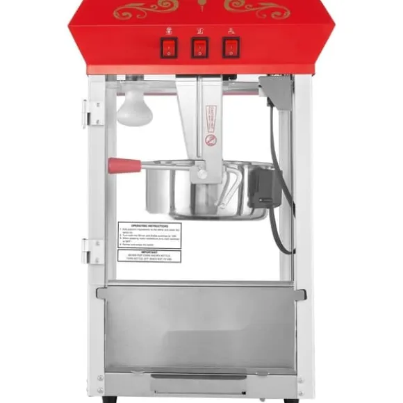 Popcornpopper 850W, röd bänkskivemodell 8 Oz, 48 koppar, snabb uppvärmning, perfekt för hemmakvällar och fest, enkel att använda