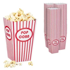 Popcornpåsar, 16x10.5x10.5 cm, Röd-Vit